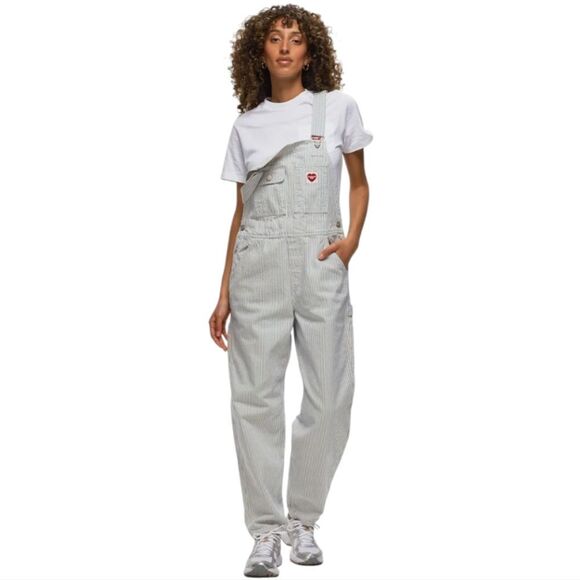 Carhartt WIP Pants - Carhartt WIP Women's Terrell Overall Blue and White Striped XS